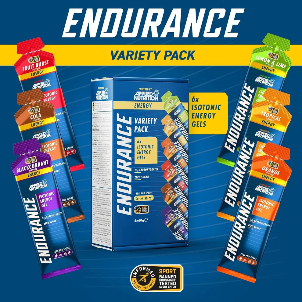 APPLIED NUTRITION Isotonic Energy Gels Variety Pack (Box of 6 Gels)